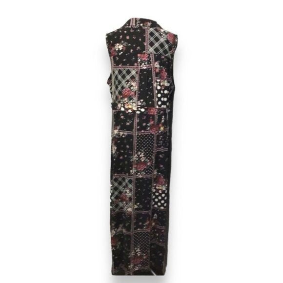 Torrid Women’s Patchwork Floral Challis Maxi Shirt Dress, Black, size 3 - Picture 6 of 11